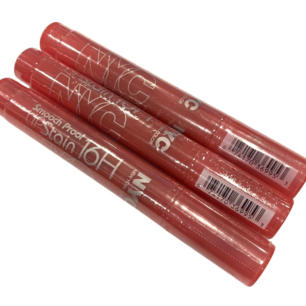 NYC SMOOCH PROOF LIP STAIN Endless Spice 495 3 pack NEW SEALED Discontinued 16hr